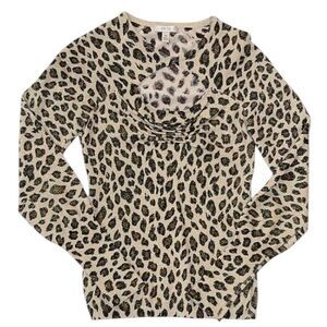 Cache Vintage Cream and black leopard print sweater